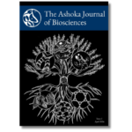Cover of "The Ashoka Journal of Biosciences" featuring a tree with scientific illustrations on branches.
