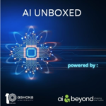 AI Unboxed logo with a glowing circuit design, Ashoka University and AI & Beyond branding.