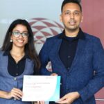 From left to right: Roshni Agarwal, Recipient of the ESET Women in Cybersecurity Scholarship India 2025; Parvinder Walia, President of the Asia Pacific Region, ESET