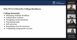A screenshot of the CRP webinar on Zoom, with Dolly Narayan speaking