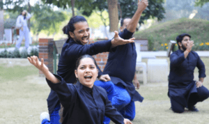 A still of a performer from the play