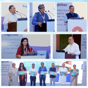 A collage showcasing 5 key speakers from the Conclave, and a picture of the IdeaPal launch