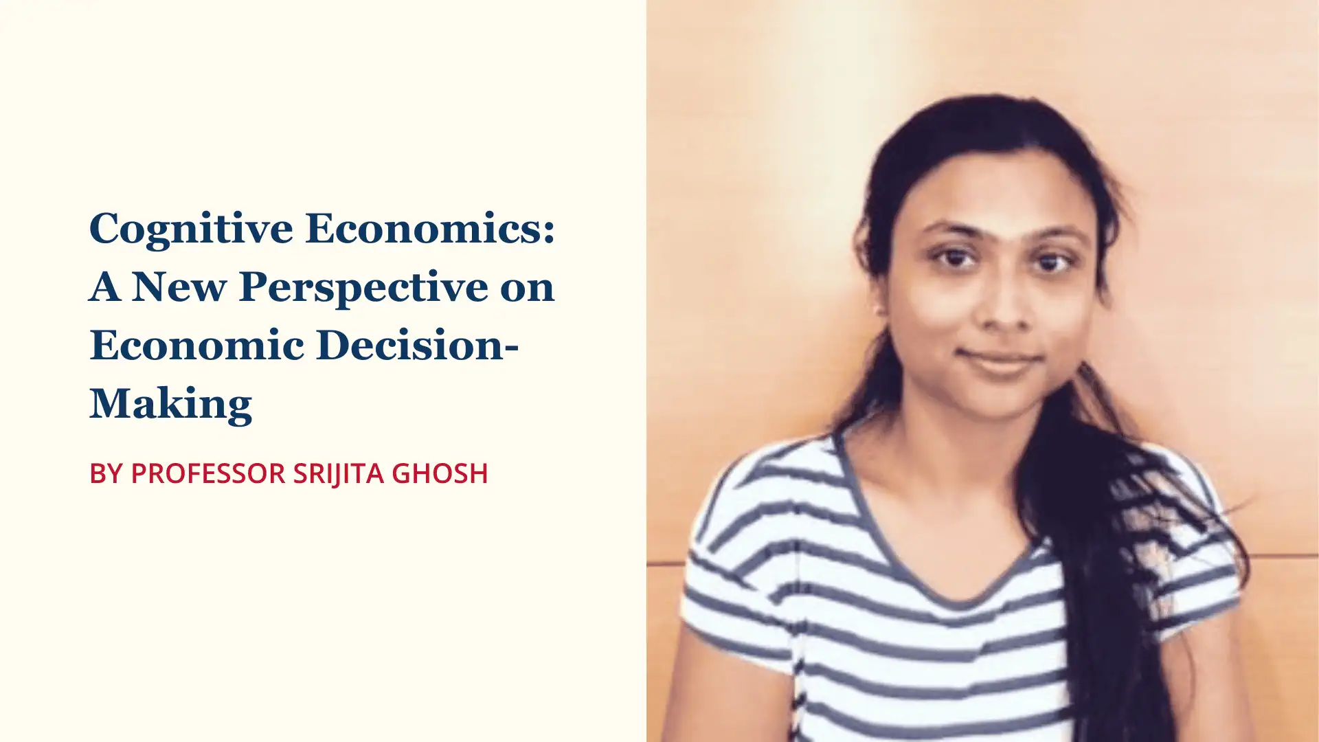 Text reads "Cognitive Economics: A New Perspective on Economic Decision-Making" by Srijita Ghosh